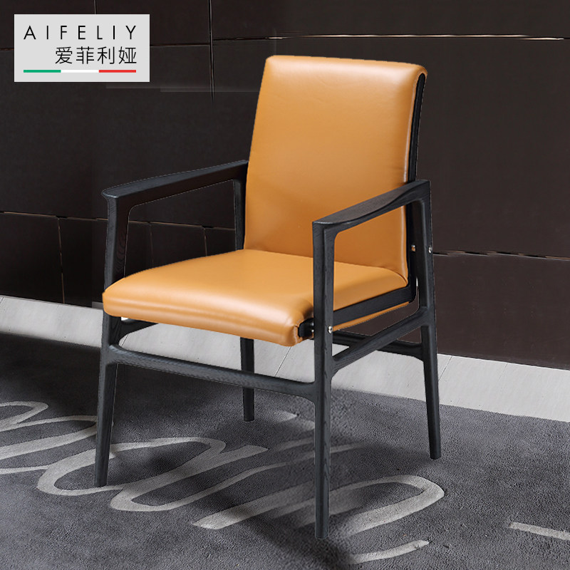 [USD 1123.57] Italian very simple wooden table chair modern simple ...