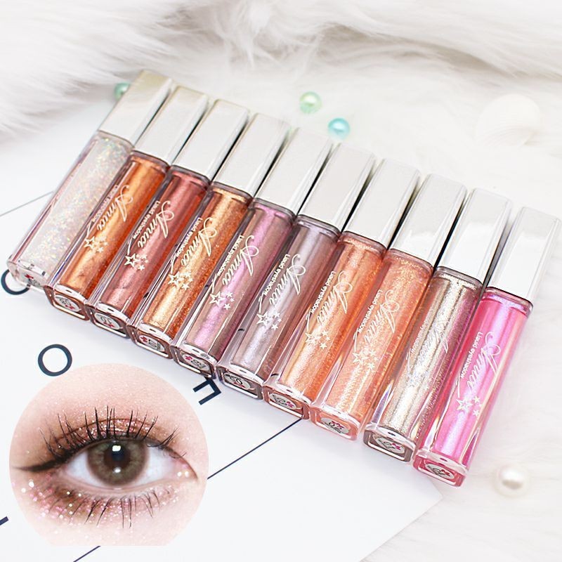 Pearlescent eye shadow liquid bright crystal super shiny sheet waterproof not smudged monochrome lying silkworm high-gloss water eye shadow liquid - Taobao