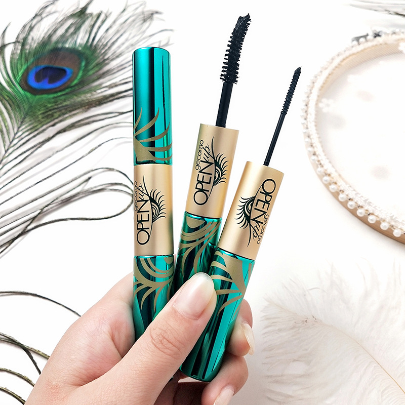Gemeng net red same style ultra-fine peacock open screen double-headed mascara waterproof slender long curling not smudged elongated thin head