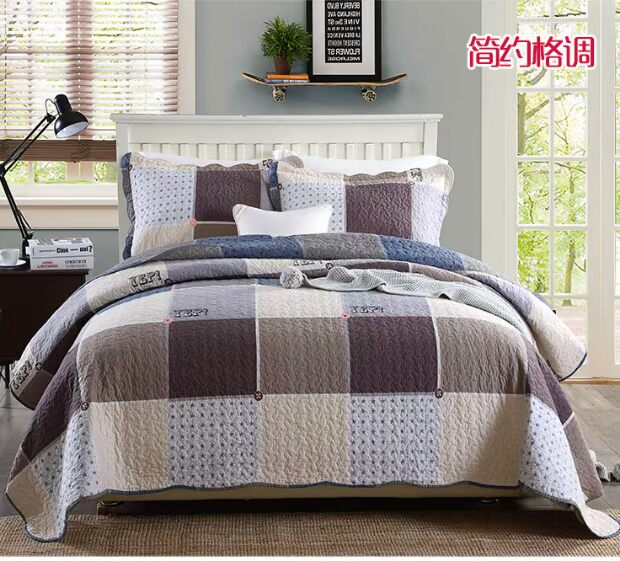Cotton twill quilting mới bằng cách trải giường ba bộ bông quilting dày ga trải giường máy giặt giường ra giường màu xám