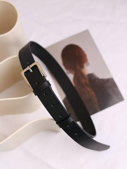 Women's Genuine Leather Belt, Top Layer Cowhide, Trendy Black Versatile Women's Belt, Vintage Internet Celebrity Hot-Selling Wide Belt
