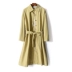 Áo gió dài nữ 2019 mùa thu mới thắt lưng bằng vải cotton thắt lưng là áo khoác mỏng gió - Trench Coat Trench Coat