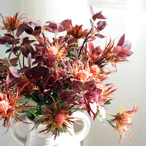 Wind Chanting Autumn Colors Birch Leaf Tingen Nordic Retro Floral Bouquet Simulation Flowers Plant Small Frescoed Living Room Tea Table Decoration