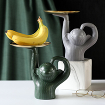 Wind Reciting Monkey Trays Nordic Modern Creative Design Fruit Snacks Cake Refreshment Rack Home Pendulum soft