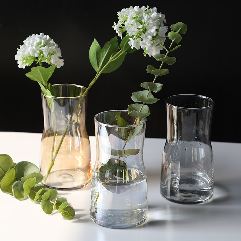 Wind reciting wide mouth extreme light Seven color minimalist about small vase glass flower floral freshener fresh flowers desktop living room desk