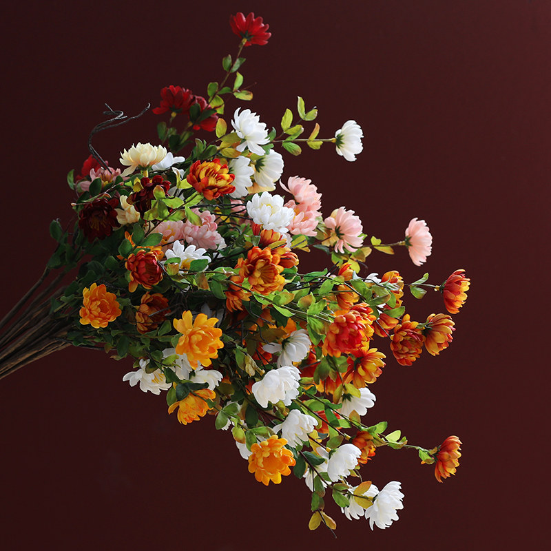 Wind reciting multicolored small daisy emulation Flower American style Living room flower arrangement Home Residence Decoration Softflower flower arrangement