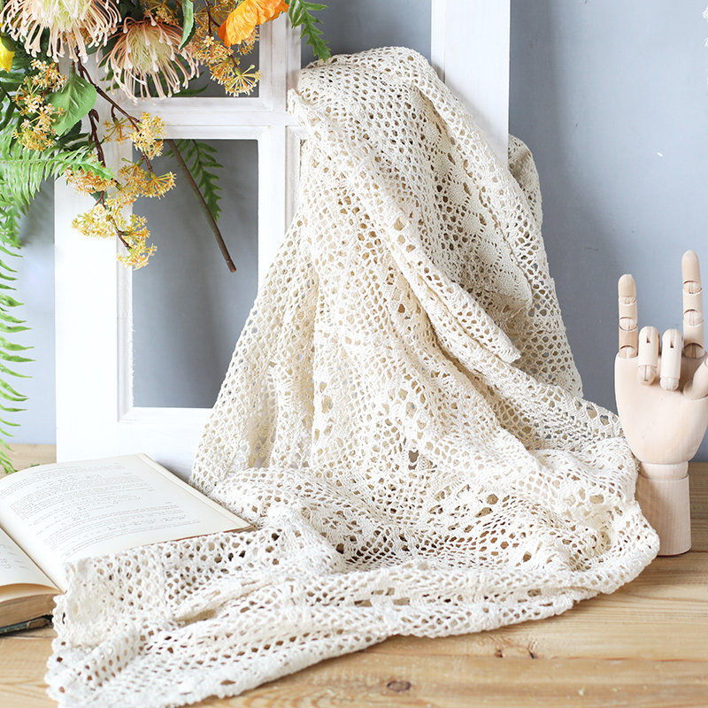 Wind Yin handmade crochet tablecloth hollow lace cover cloth curtains American country Forest dessert table Wedding props