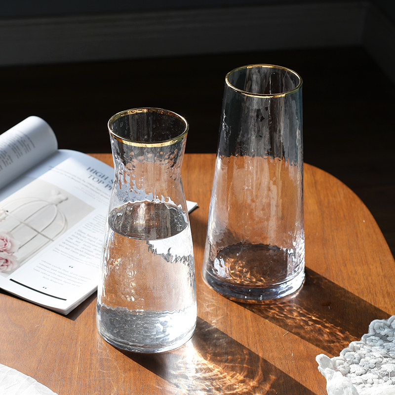 Nordic Wind Glass Vase-Like room Swaying Pieces Living-room Dining Room Table Flower Arrangement Dry Flower Decorations Floral Water Peter Sketching