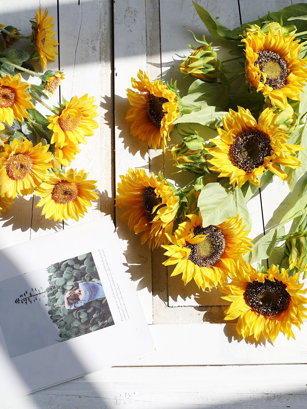 Wind chant sunflower simulation bouquet decoration vase Home living room floor-to-ceiling fake flower decoration flower arrangement ornaments