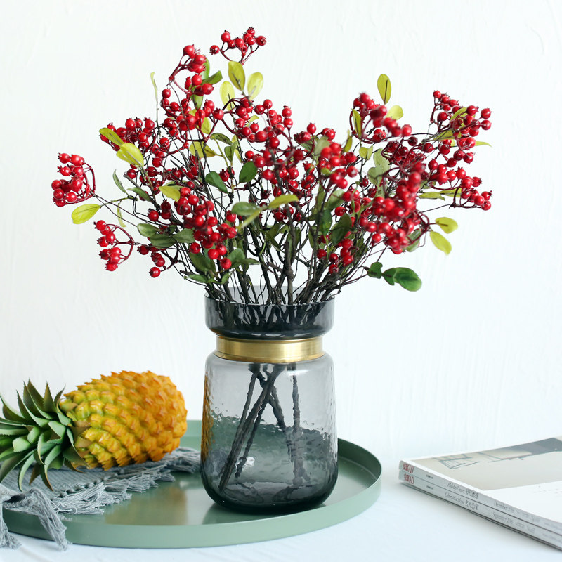 Wind Reciting Soft Dress Simulation Pomegranate Fruits Green Vines Small Red Fruits Decoration Swing Accessories Home Soft Dress Designer-like room