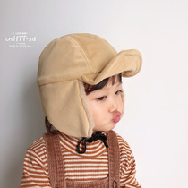 Winter childrens warm earrings boys and girls autumn plush thickened Lei Feng hat Han baby Joker cold hat parent-child