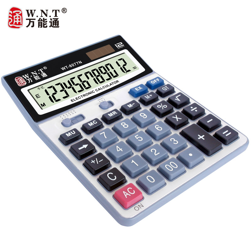 Universal WT8077N Calculator Solar Large Business Office Computer Desktop Calculator Wholesale