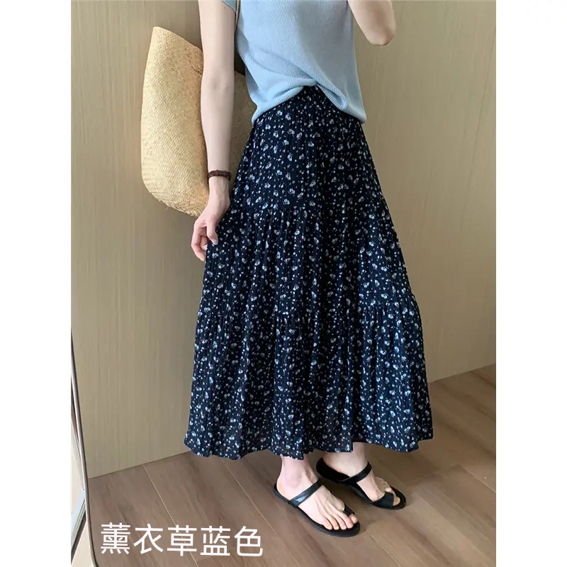 M Summer Floral Midi Skirt Patchwork Skirt Korean Style Floral Skirt 608 M Summer Floral Midi Skirt Patchwork Skirt Korean Style Floral Skirt 608