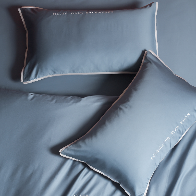 Literary small fresh 60s long-staple cotton four-piece set romantic embroidery English simple pure color pure cotton bedding