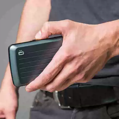 OGON european clip French imported RFID aviation aluminum aluminum card bag wallet metal V2 waterproof carbon fiber pattern