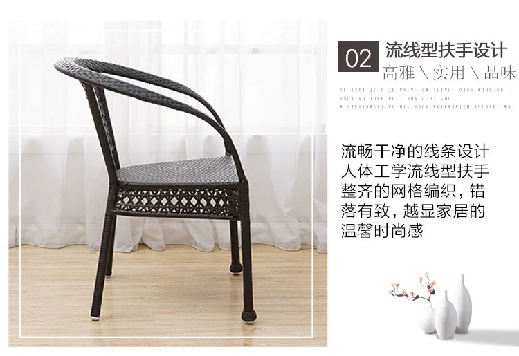 Ghế mây ba ghế phòng khách ngoài trời kết hợp ghế văn phòng cafe bàn ghế ban công và bàn ghế giải trí - Bàn ghế ngoài trời / sân