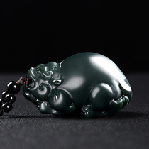 And Tian Yuleu Handlebar Hand Piece Real Products Xinjiang Qingyu Mens Lady to Play Pieces Leather Solid Jade Hand Play Piece