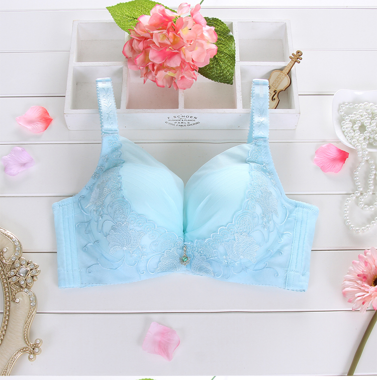 Phần mỏng tập hợp để điều chỉnh các loại áo ngực cỡ lớn C cup bra lớn chất béo mm chống ánh sáng đồ lót ren nữ gợi cảm ao nguc