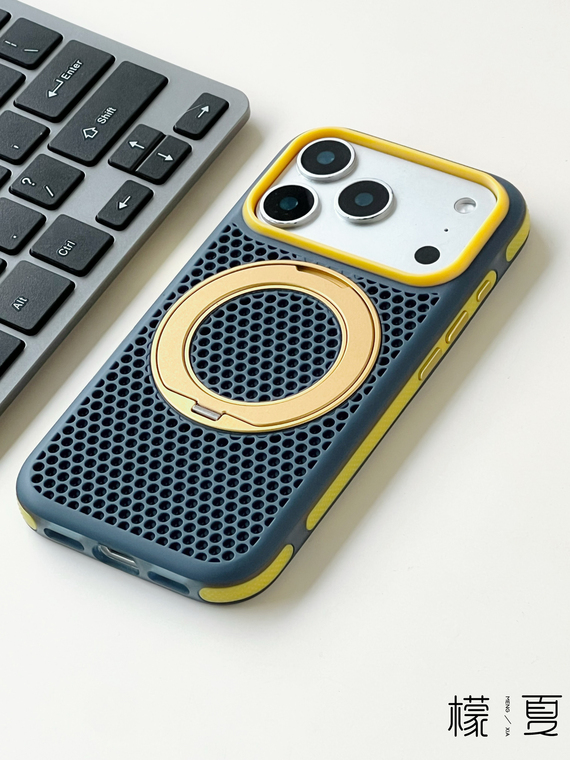Perforated Turquoise Rings Stand Heat dissipation iPhone Case