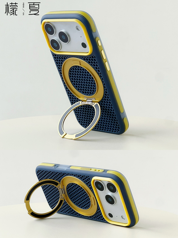Perforated Turquoise Rings Stand Heat dissipation iPhone Case