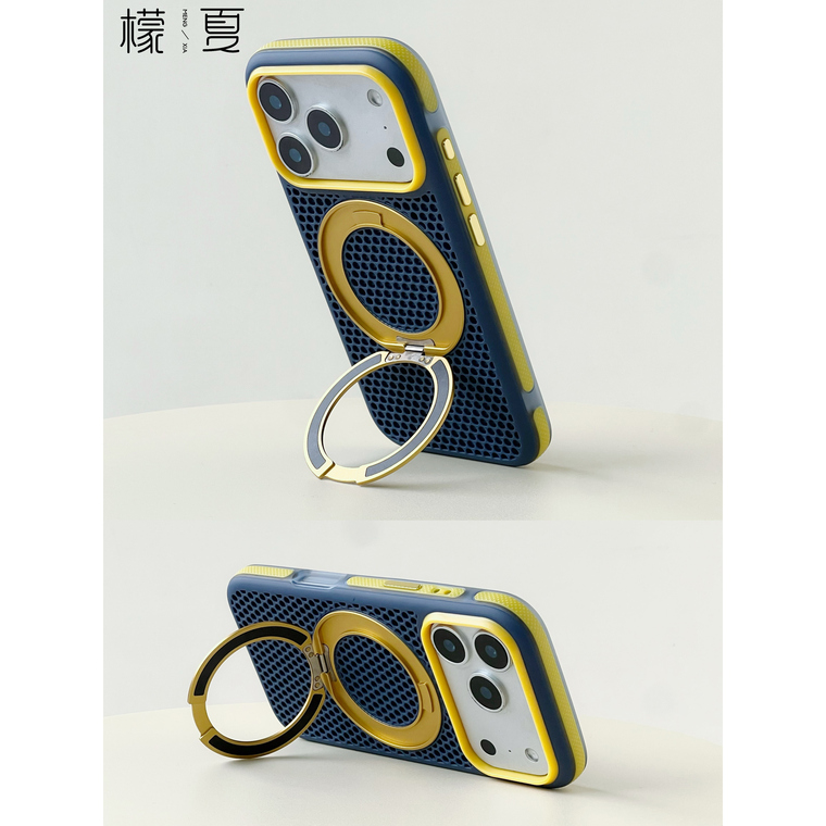 Perforated Turquoise Rings Stand Heat dissipation iPhone Case