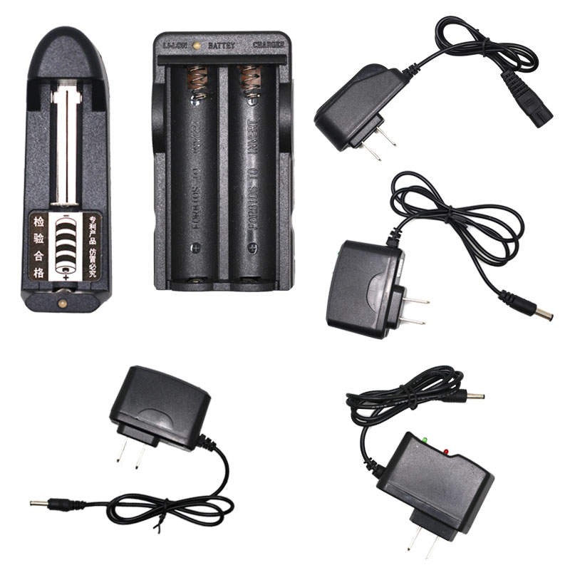 Strong light flashlight charger 3 7V 4 2V 4 5V8 4V direct charge dual socket headlamp fish lamp universal universal