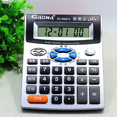 Medium desktop voice calculator DS-8008TA with check lamp pop music time alarm business Portable