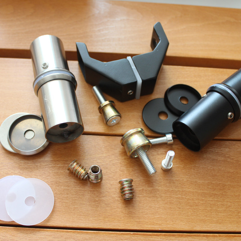 Black brushed solid wood handle stainless steel feet side mounted KFC door handle accessories horseshoe foot hardware