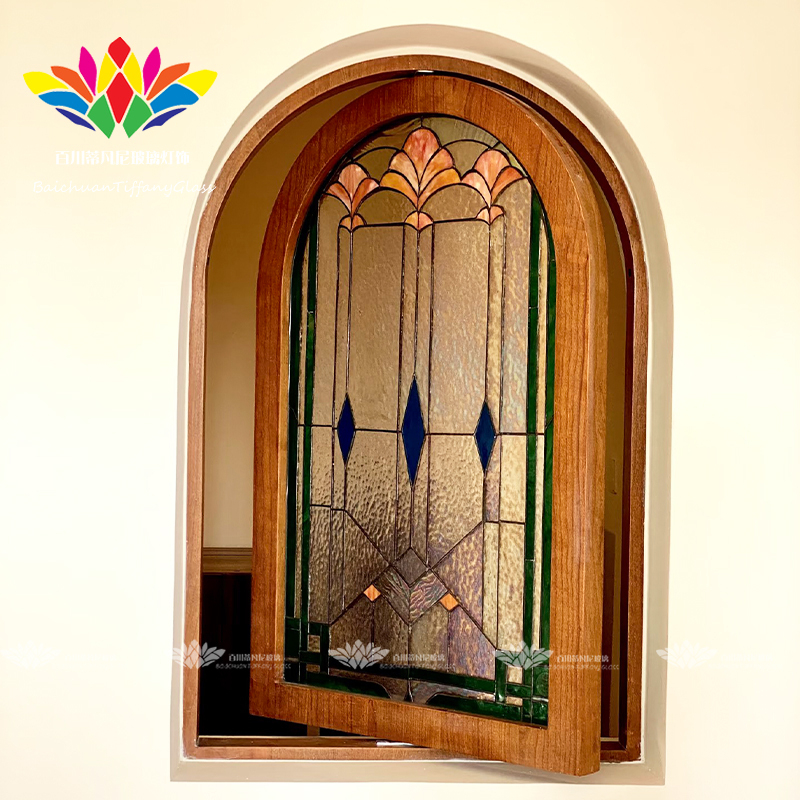 Rotating Tiffany Stained Glass Window, Arched Window, Art Glass, Vintage Church Art, Embossed Window, Trendy Round Window Rotating Tiffany Stained Glass Window, Arched Window, Art Glass, Vintage Church Art, Embossed Window, Trendy Round Window