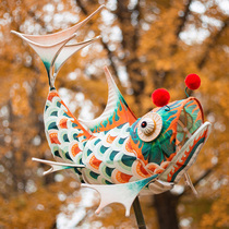 La lampe à poisson faite à la main de Wang fait le matériel diy à la main ancien festival du printemps lanterne 2024 nouveau grand feu vert Han Nouvel An chinois