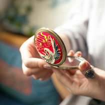 Wangs hand embroidery DIY handmade self-embroidery material bag makeup mirror Ancient fabric beginner novice gift