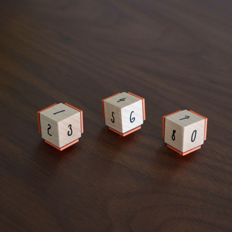 [In-Stock Remaining Inventory] Pehodesign Original Solid Number Set Three-Sided Stamp