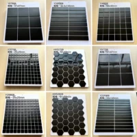 Черная черная керамика Яркая матовая мозаика фарфоровая фонариновая фона фона стена кирпичная решетка вентилятор вентилятор шестнадцатурой полоса