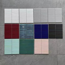 Internet celebrity slender strip mosaic kiln tiles bathroom background wall tiles bar arc wrapped column chopstick tiles