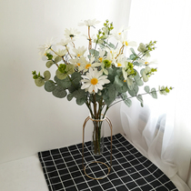 Nordic simulation small daisy sun flower Wild Chrysanthemum Persian Chrysanthemum fake flower Living room dining table flower small fresh decoration