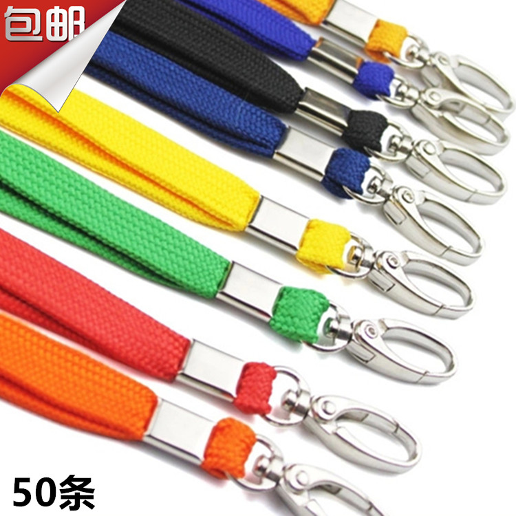 ID Card Sling Badge Lanyard Exhibition Lanyard Cotton Olive Buckle Lanyard Blue Green Yellow Black Red