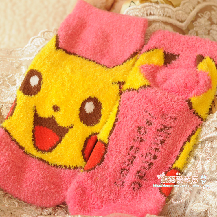 Nhật bản Pokemon Pokemon Pikachu Miao ếch vớ hoạt hình vớ ngắn vớ cotton dễ thương vớ nữ