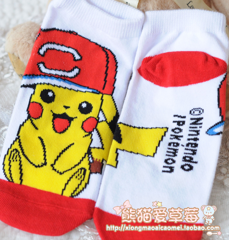 Nhật bản Pokemon Pokemon Pikachu Miao ếch vớ hoạt hình vớ ngắn vớ cotton dễ thương vớ nữ