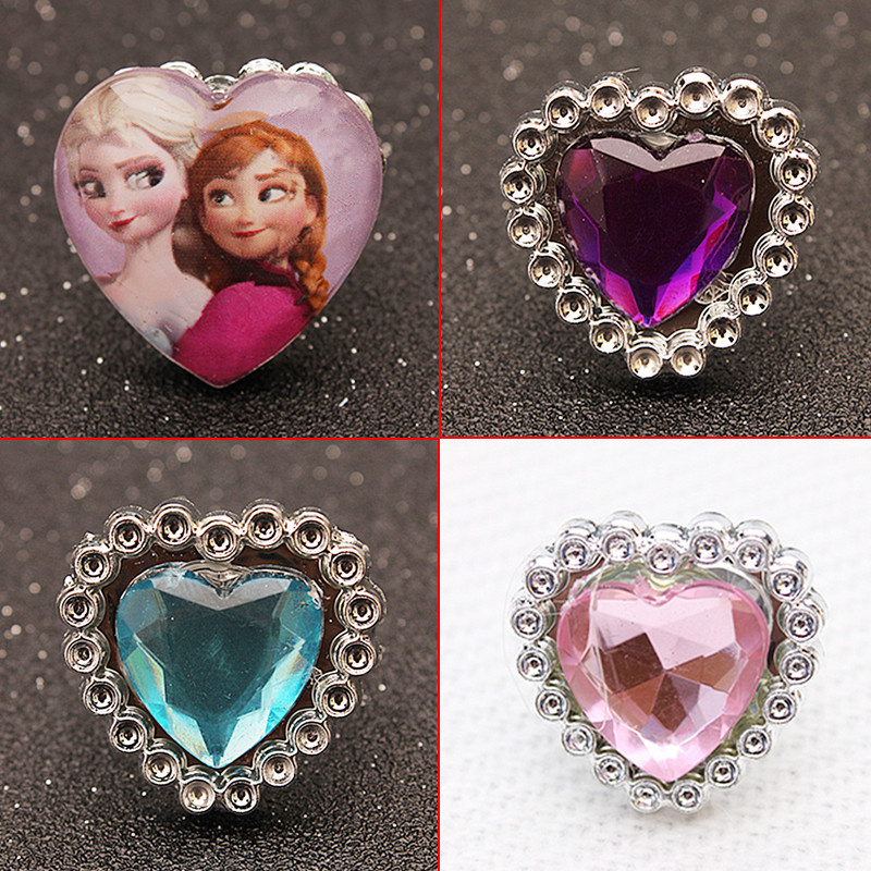 Ice Chic Edge Children Jewel Ring Love Cartoon Princess Ring Female Elsa Sufia Girl Toy Ornament