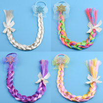 Girl performance with headwear hair cord Hairband love gauze Princess snowflake color bow twist wig accessories