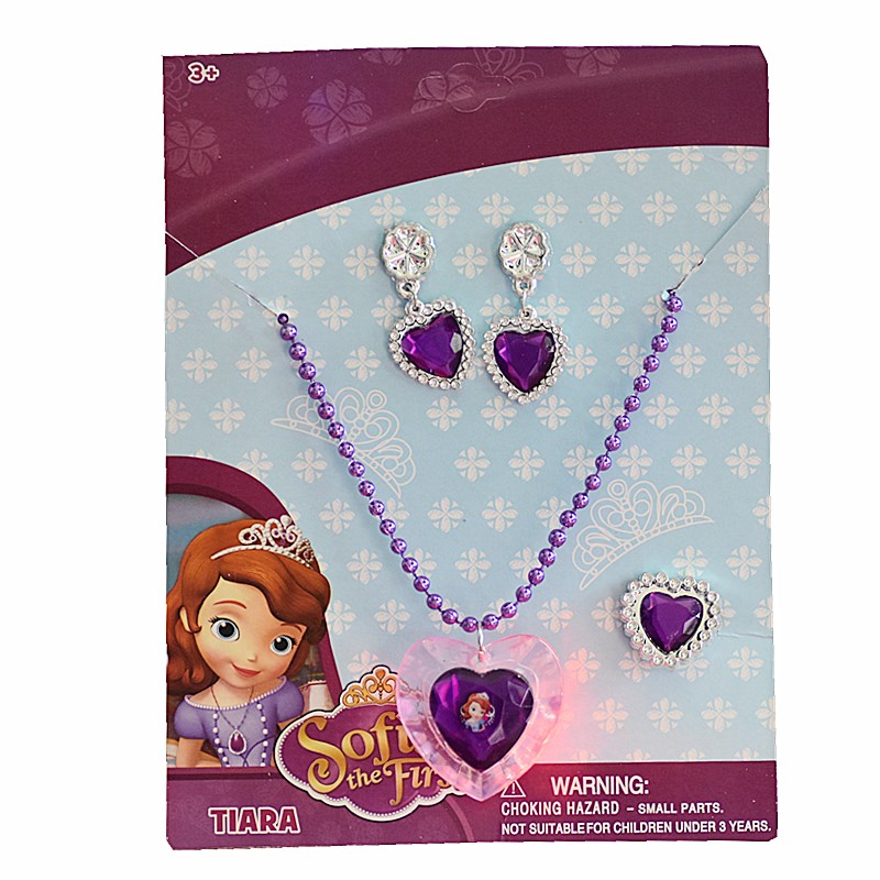 Small Princess Sufia Shine Necklace Suit Rings Earrings Earrings Flash Amulet Pendant Ice And Snow Chic Edge Jewelry