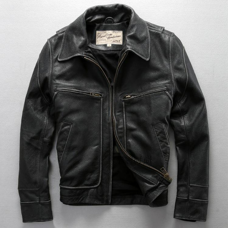 Grinding and old leather jacket for men