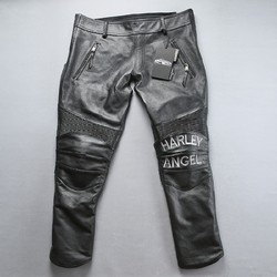 HARLEY ANGEL Autumn and Winter New Genuine Leather Pants Men's Velcro Adjustable Leather Motorcycle Pants ຫນັງແທ້