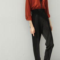 SS STUDIO commuting black center line suit pants high waist thin hanging feeling small feet ankle-length pants women early Autumn New