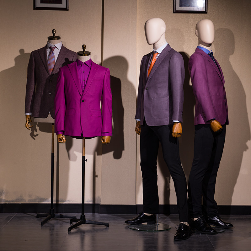 Pretty posture whole body with shoulder bag cloth activity wooden hand men's clothing store model shelf props window display display stand