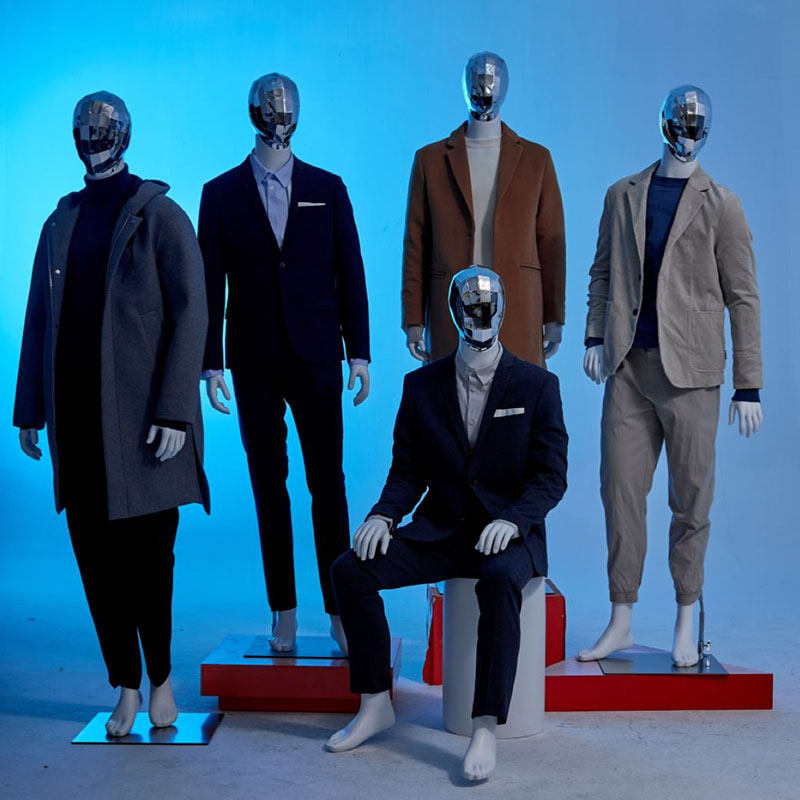 Beautiful position electroplating three-dimensional cut men's and women's clothing store white full body model props window display stand human body model