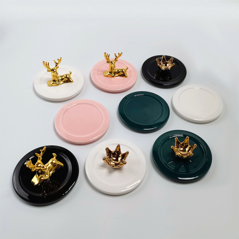 Ceramic Mark Cup Cup Lid Universal Water Cup Tea Cup Lid Accessories Single Sell Glass Cup Matching Cover Round Dust Almighty