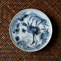 Ming Dynasty Hongzhi period Ming Dynasty blue and white pine crane Yan year pattern bowl bottom porcelain specimen Ming and Qing blue and white old porcelain pieces