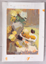 Bar hanging painting customized painting gouache still life decorative painting original gouache work 4 boiling gouache still life fruit