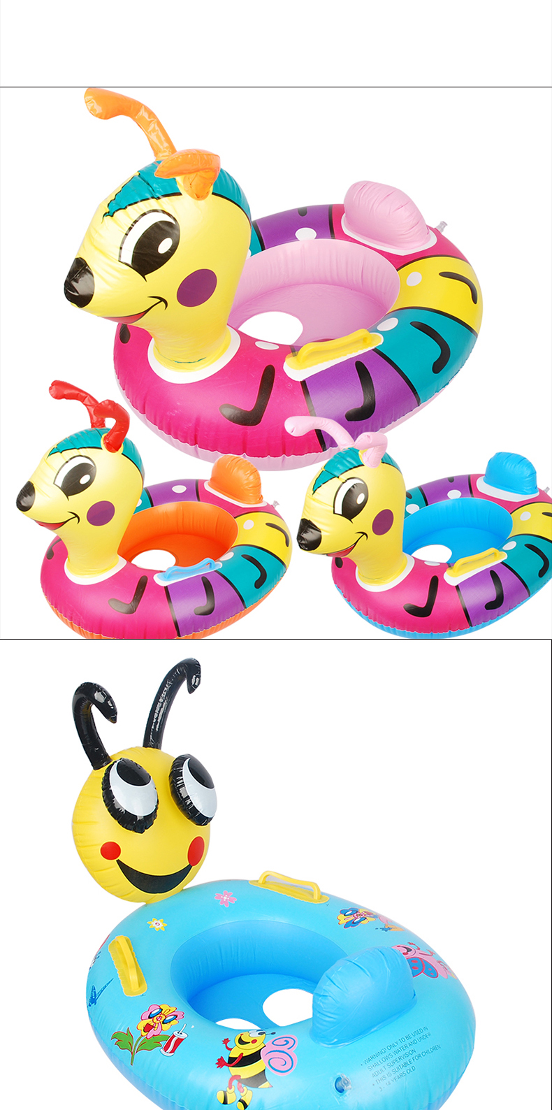 PVC inflatable bơi nước thiết bị dày trẻ em nước trượt tuyết thuyền đôi xử lý nhỏ thuyền động vật ghế phao cho bé tập bơi